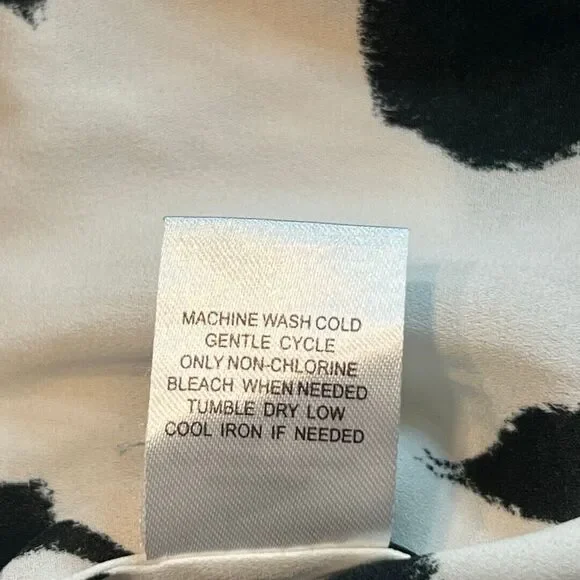 Daniel Rainn Blouse Women Petite Medium White Black Floral High Low Sheer Tunic - Picture 9 of 9